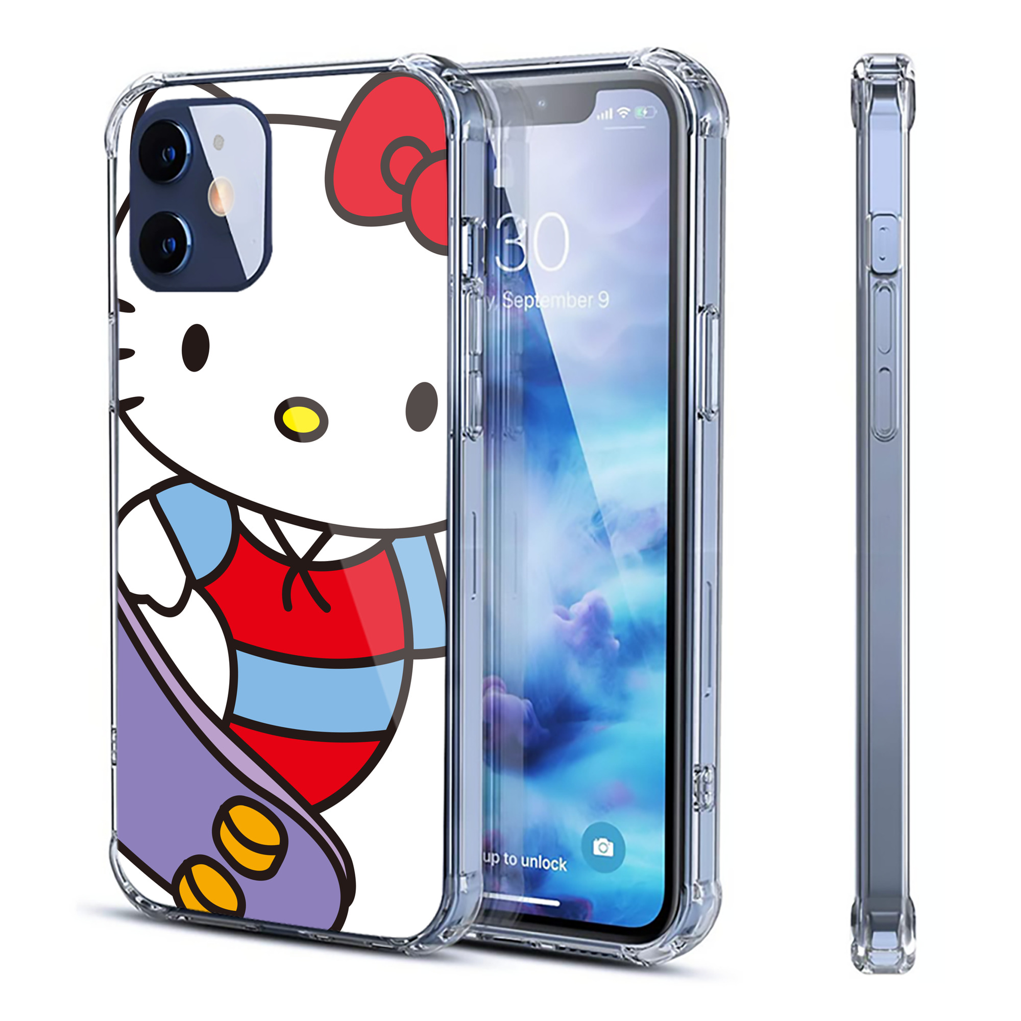 （画像用） Hello Kitty ハローキティ 【iPhone 12シリーズ対応】透明スマホケース（クリアソフトケース）